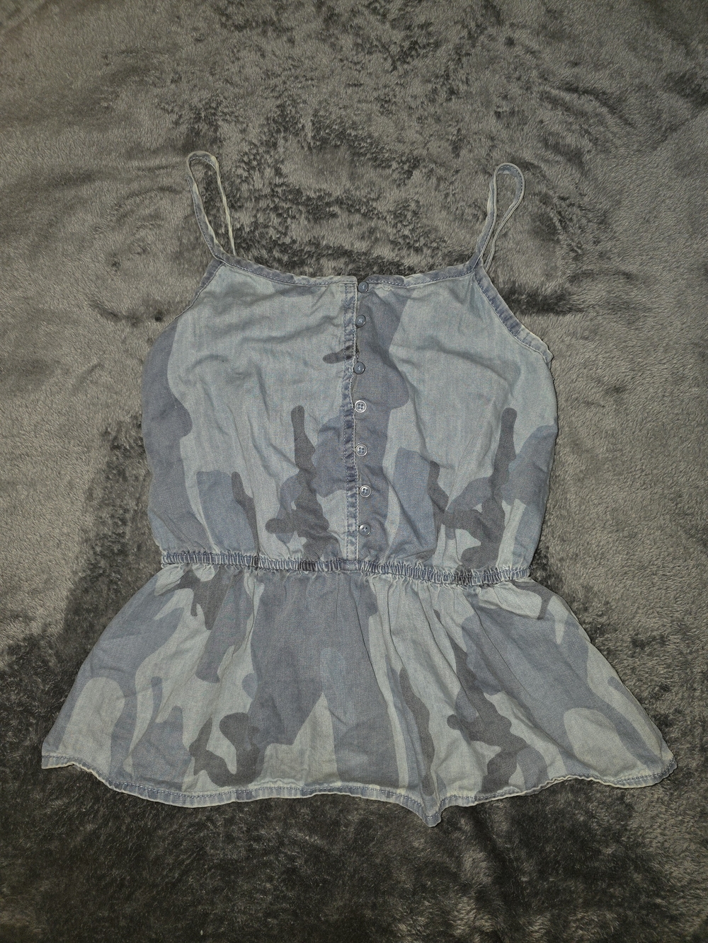 Arizona Jean Company Blue Camouflage Peplum Cami